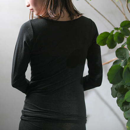 紡衣 長袖インナー ＜なめらか＞綿100(10分袖),汗冷えしないインナー